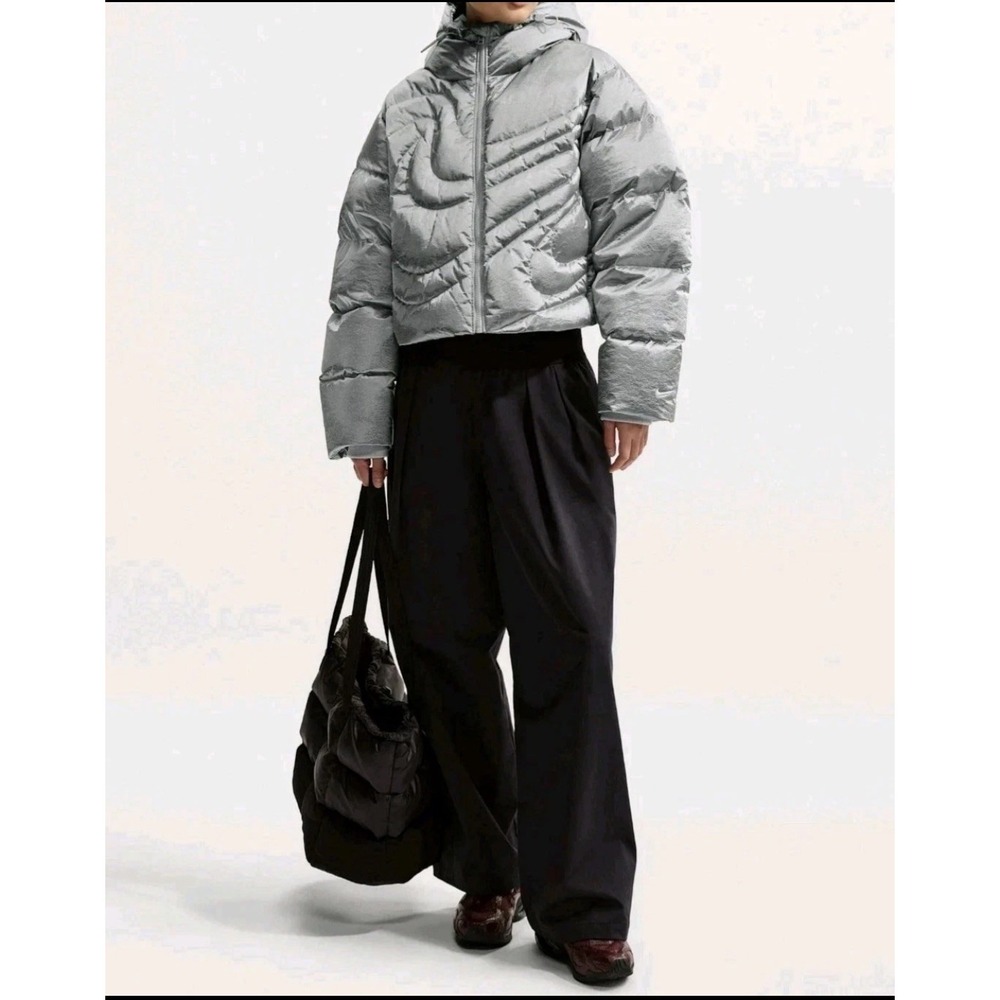 Nike Swoosh Therma-FIT Oversized Down Puffer Jacket Silver IB2003 095